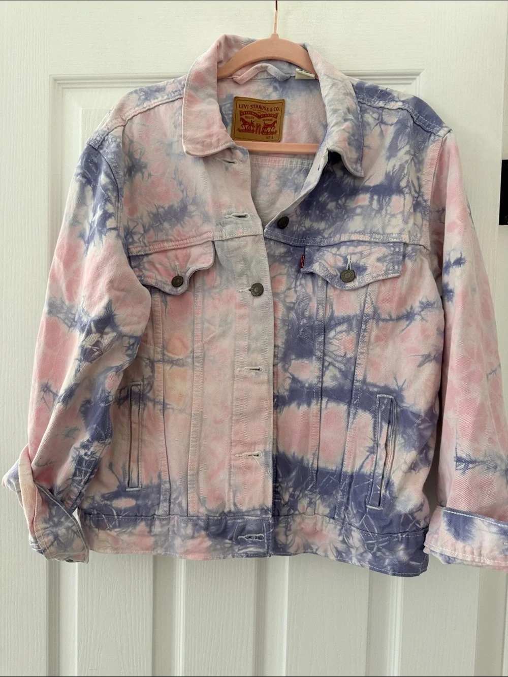 Levi's Tie-Dye Denim Jacket - Pink & Blue Wash - Picture 9 of 10